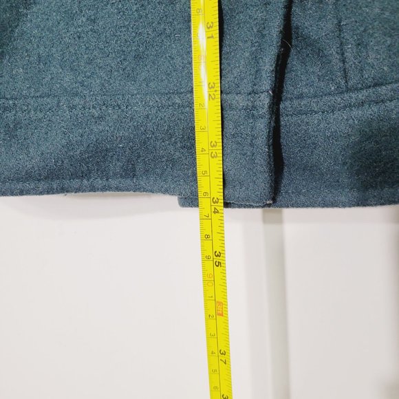 Asos Curve Faux Leather Zip Moto Jacket Wool Blend Coat Black Teal Plus Size 16 - Picture 11 of 13